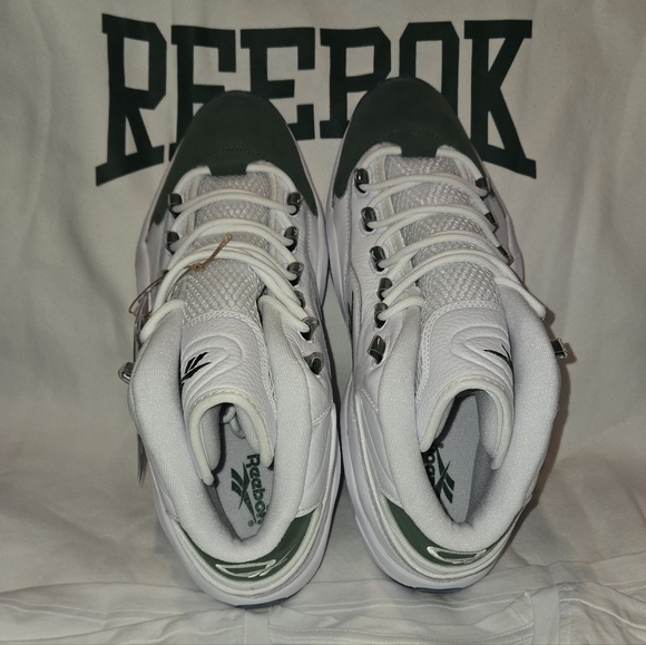 SOLD!! Mens Reebok Allen Iverson Question Mid Pine Green/White - Picture 9 of 10